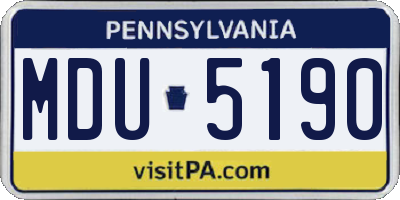 PA license plate MDU5190