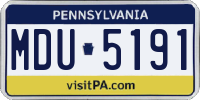 PA license plate MDU5191