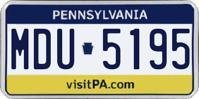 PA license plate MDU5195