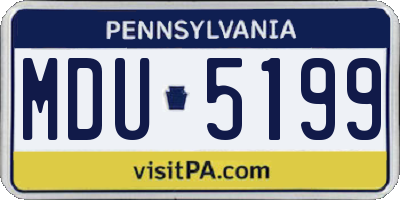 PA license plate MDU5199