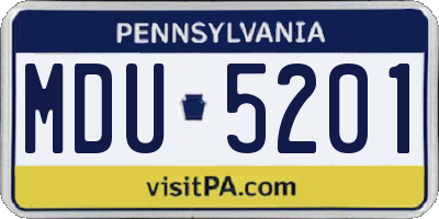 PA license plate MDU5201