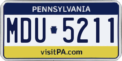 PA license plate MDU5211