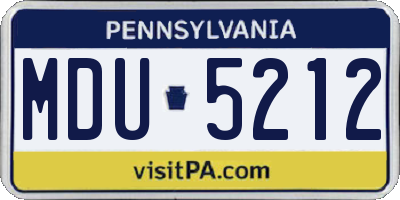 PA license plate MDU5212