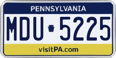 PA license plate MDU5225