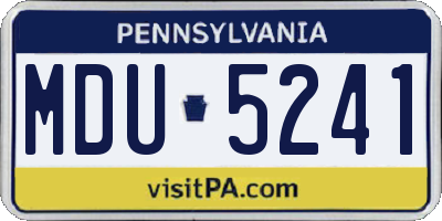 PA license plate MDU5241