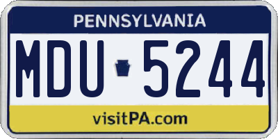 PA license plate MDU5244