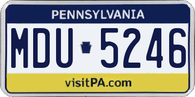 PA license plate MDU5246