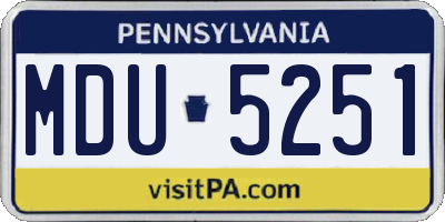 PA license plate MDU5251