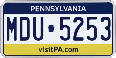 PA license plate MDU5253
