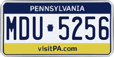 PA license plate MDU5256
