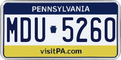 PA license plate MDU5260
