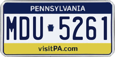 PA license plate MDU5261