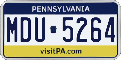 PA license plate MDU5264