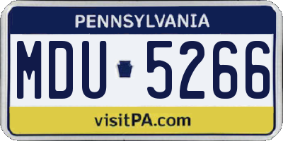 PA license plate MDU5266
