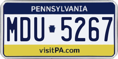 PA license plate MDU5267