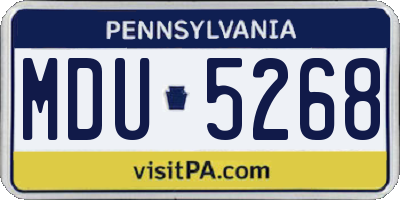 PA license plate MDU5268