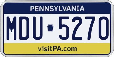 PA license plate MDU5270