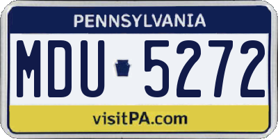 PA license plate MDU5272