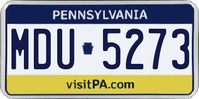 PA license plate MDU5273