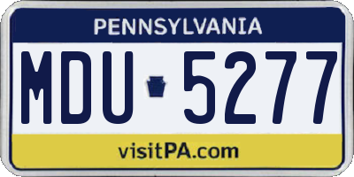 PA license plate MDU5277