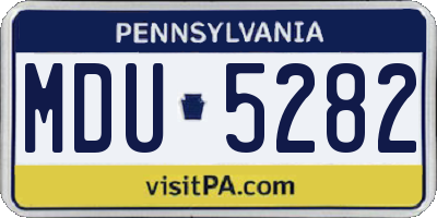 PA license plate MDU5282