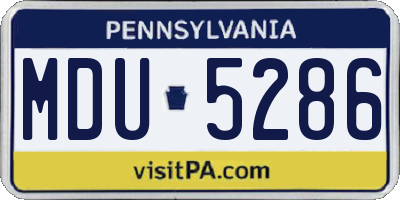 PA license plate MDU5286