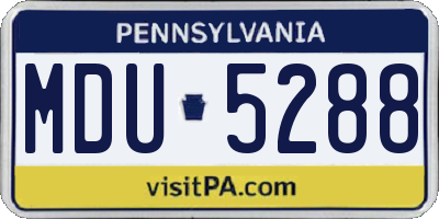 PA license plate MDU5288