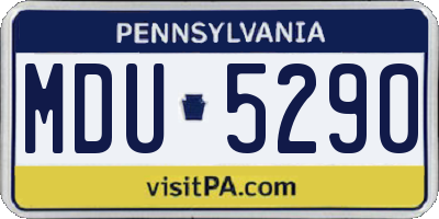 PA license plate MDU5290