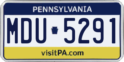 PA license plate MDU5291