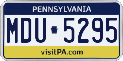 PA license plate MDU5295