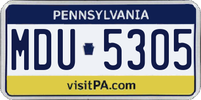 PA license plate MDU5305