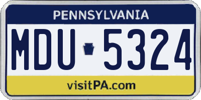 PA license plate MDU5324