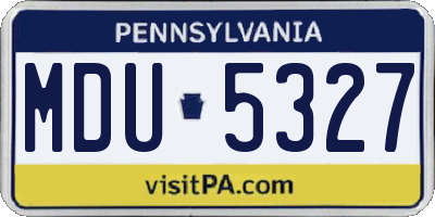 PA license plate MDU5327