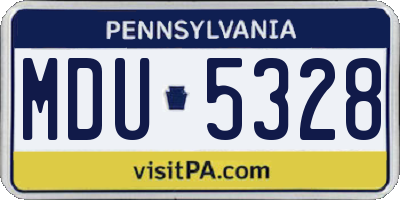 PA license plate MDU5328