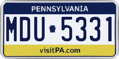 PA license plate MDU5331