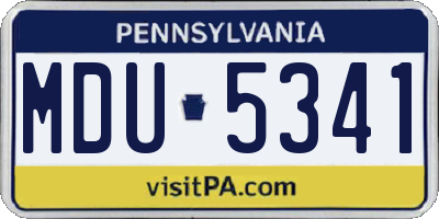 PA license plate MDU5341