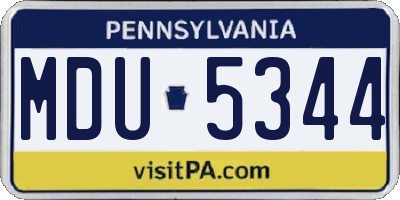 PA license plate MDU5344