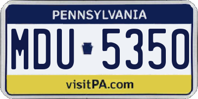 PA license plate MDU5350