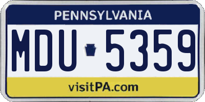 PA license plate MDU5359