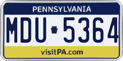 PA license plate MDU5364