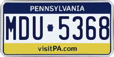PA license plate MDU5368