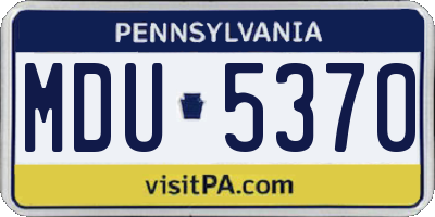PA license plate MDU5370