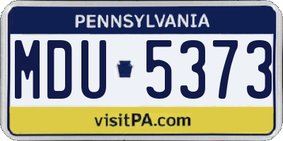 PA license plate MDU5373