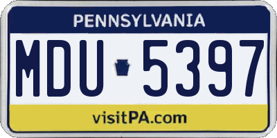 PA license plate MDU5397