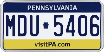 PA license plate MDU5406