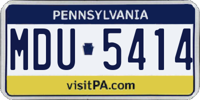 PA license plate MDU5414