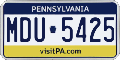 PA license plate MDU5425