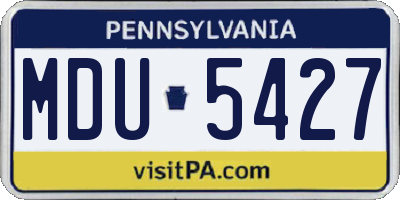 PA license plate MDU5427