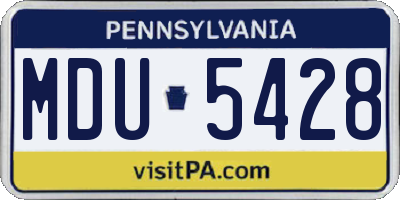 PA license plate MDU5428