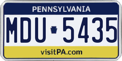 PA license plate MDU5435